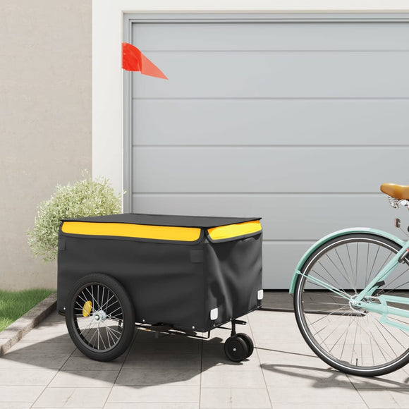 NNEVL Bike Trailer Black and Yellow 45 kg Iron