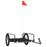 NNEVL Bike Trailer Black 135x70x37 cm Iron