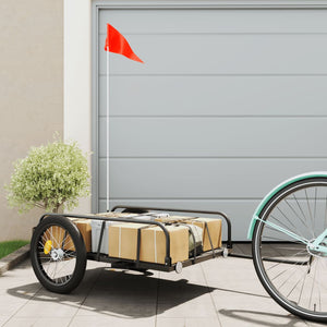 NNEVL Bike Trailer Black 135x70x37 cm Iron