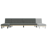 NNEVL L-shaped Sofa Bed Dark Grey 255x140x70 cm Fabric