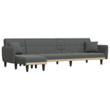 NNEVL L-shaped Sofa Bed Dark Grey 275x140x70 cm Fabric