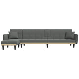 NNEVL L-shaped Sofa Bed Dark Grey 275x140x70 cm Fabric