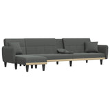 NNEVL L-shaped Sofa Bed Dark Grey 275x140x70 cm Fabric