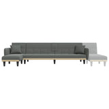 NNEVL L-shaped Sofa Bed Dark Grey 275x140x70 cm Fabric