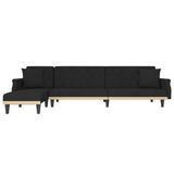 NNEVL L-shaped Sofa Bed Black 271x140x70 cm Velvet