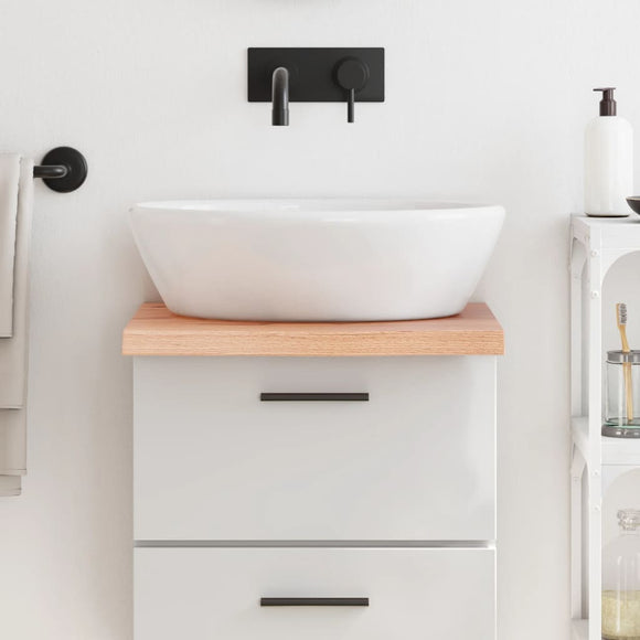 NNEVL Bathroom Countertop Light Brown 40x60x4 cm Treated Solid Wood