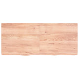NNEVL Bathroom Countertop Light Brown 140x60x4 cm Treated Solid Wood