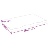 NNEVL Bathroom Countertop Dark Brown 80x50x4 cm Treated Solid Wood