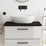 NNEVL Bathroom Countertop Dark Brown 80x50x4 cm Treated Solid Wood