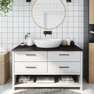 NNEVL Bathroom Countertop Dark Brown 100x60x2 cm Treated Solid Wood