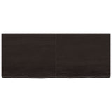 NNEVL Bathroom Countertop Dark Brown 120x50x4 cm Treated Solid Wood