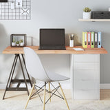 NNEVL Table Top Light Brown 140x50x4 cm Treated Solid Wood Oak