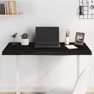 NNEVL Table Top Dark Brown 100x50x4 cm Treated Solid Wood Oak