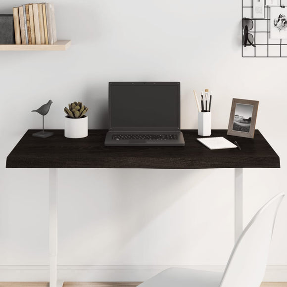 NNEVL Table Top Dark Brown 100x50x4 cm Treated Solid Wood Oak