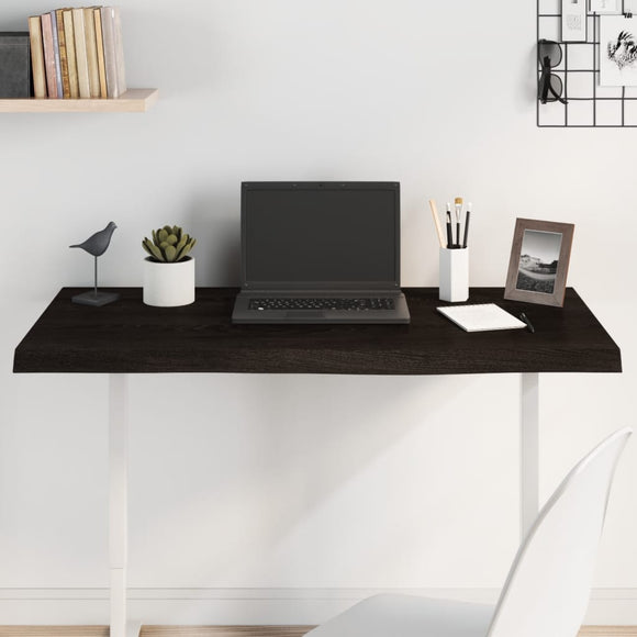 NNEVL Table Top Dark Brown 100x60x2 cm Treated Solid Wood Oak