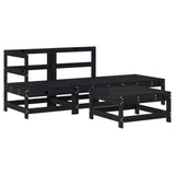 NNEVL 4 Piece Garden Lounge Set with Cushions Black Solid Wood
