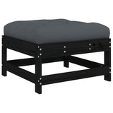 NNEVL 4 Piece Garden Lounge Set with Cushions Black Solid Wood