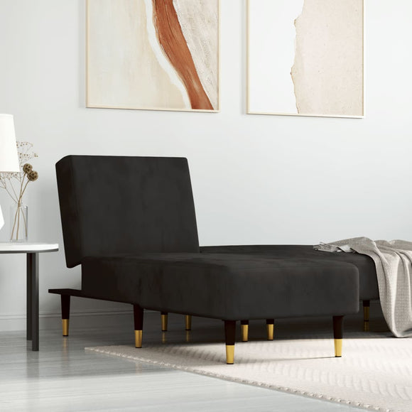 NNEVL Chaise Longue Black Velvet