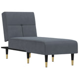 NNEVL Chaise Longue Dark Grey Velvet