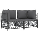 NNEVL 2 Piece Garden Lounge Set with Cushions Anthracite Steel