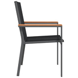 NNEVL Garden Chairs 4 pcs Black 55x61.5x90 cm Textilene and Steel