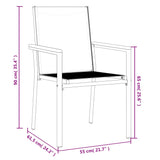 NNEVL Garden Chairs 4 pcs Black 55x61.5x90 cm Textilene and Steel