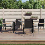 NNEVL Garden Chairs 4 pcs Black 55x61.5x90 cm Textilene and Steel