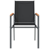 NNEVL Garden Chairs 6 pcs Black 55x61.5x90 cm Textilene and Steel