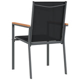 NNEVL Garden Chairs 6 pcs Black 55x61.5x90 cm Textilene and Steel