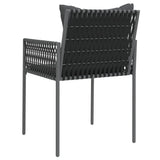 NNEVL Garden Chairs with Cushions 4 pcs Black 54x61x83 cm Poly Rattan
