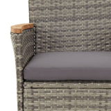 NNEVL 11 Piece Garden Dining Set with Cushions Grey Poly Rattan