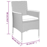 NNEVL 11 Piece Garden Dining Set with Cushions Grey Poly Rattan