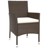 NNEVL 5 Piece Garden Bistro Set with Cushions Brown Poly Rattan