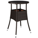 NNEVL 5 Piece Garden Bistro Set with Cushions Brown Poly Rattan