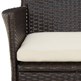 NNEVL 5 Piece Garden Bistro Set with Cushions Brown Poly Rattan
