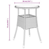 NNEVL 5 Piece Garden Bistro Set with Cushions Brown Poly Rattan