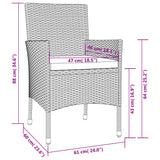 NNEVL 5 Piece Garden Bistro Set with Cushions Brown Poly Rattan