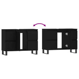 NNEVL Bathroom Cabinet Black 80x33x60 cm Engineered Wood