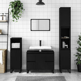 NNEVL Bathroom Cabinet Black 80x33x60 cm Engineered Wood