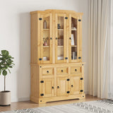 NNEVL Highboard Corona Brown 112x43x196 cm Solid Wood Mexican Pine