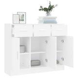 NNEVL Sideboard White 91x28x75 cm Engineered Wood