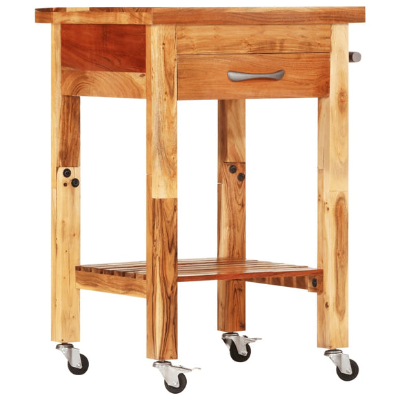 NNEVL Kitchen Trolley 55x55x89 cm Solid Wood Acacia
