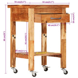 NNEVL Kitchen Trolley 55x55x89 cm Solid Wood Acacia