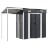 NNEVL Garden Shed with Extended Roof Anthracite 277x110.5x181 cm Steel