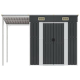 NNEVL Garden Shed with Extended Roof Anthracite 277x110.5x181 cm Steel