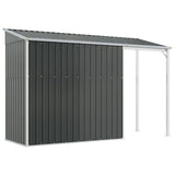 NNEVL Garden Shed with Extended Roof Anthracite 277x110.5x181 cm Steel