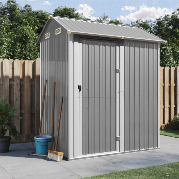 NNEVL Garden Shed Light Grey 192x152.5x237 cm Galvanised Steel