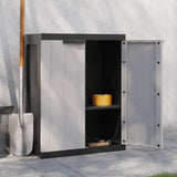 NNEVL Outdoor Storage Cabinet Grey and Black 65x37x85 cm PP