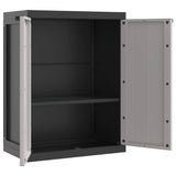 NNEVL Outdoor Storage Cabinet Grey and Black 65x37x85 cm PP