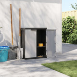 NNEVL Outdoor Storage Cabinet Grey and Black 65x37x85 cm PP